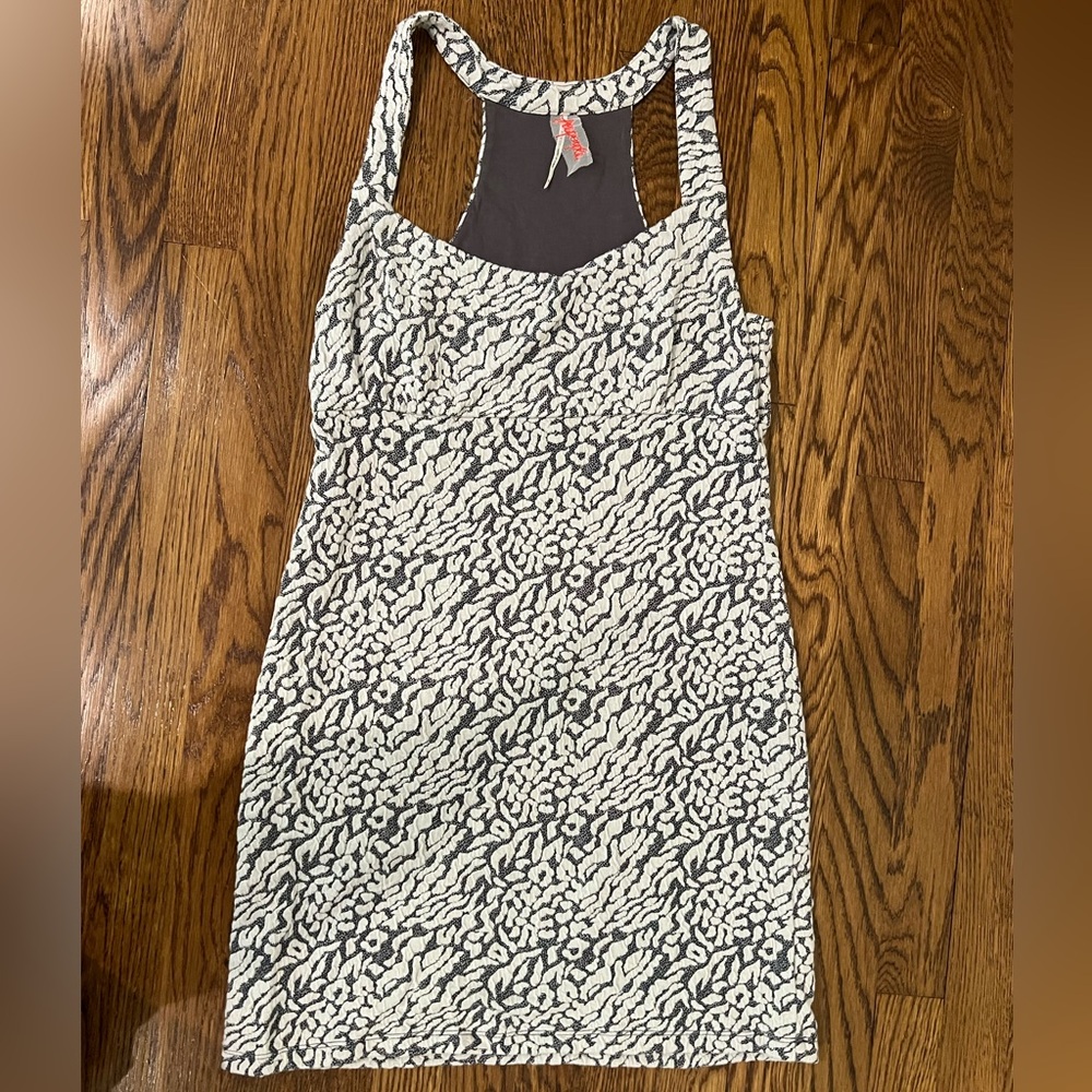 Free People White Cheetah Print Mini Dress